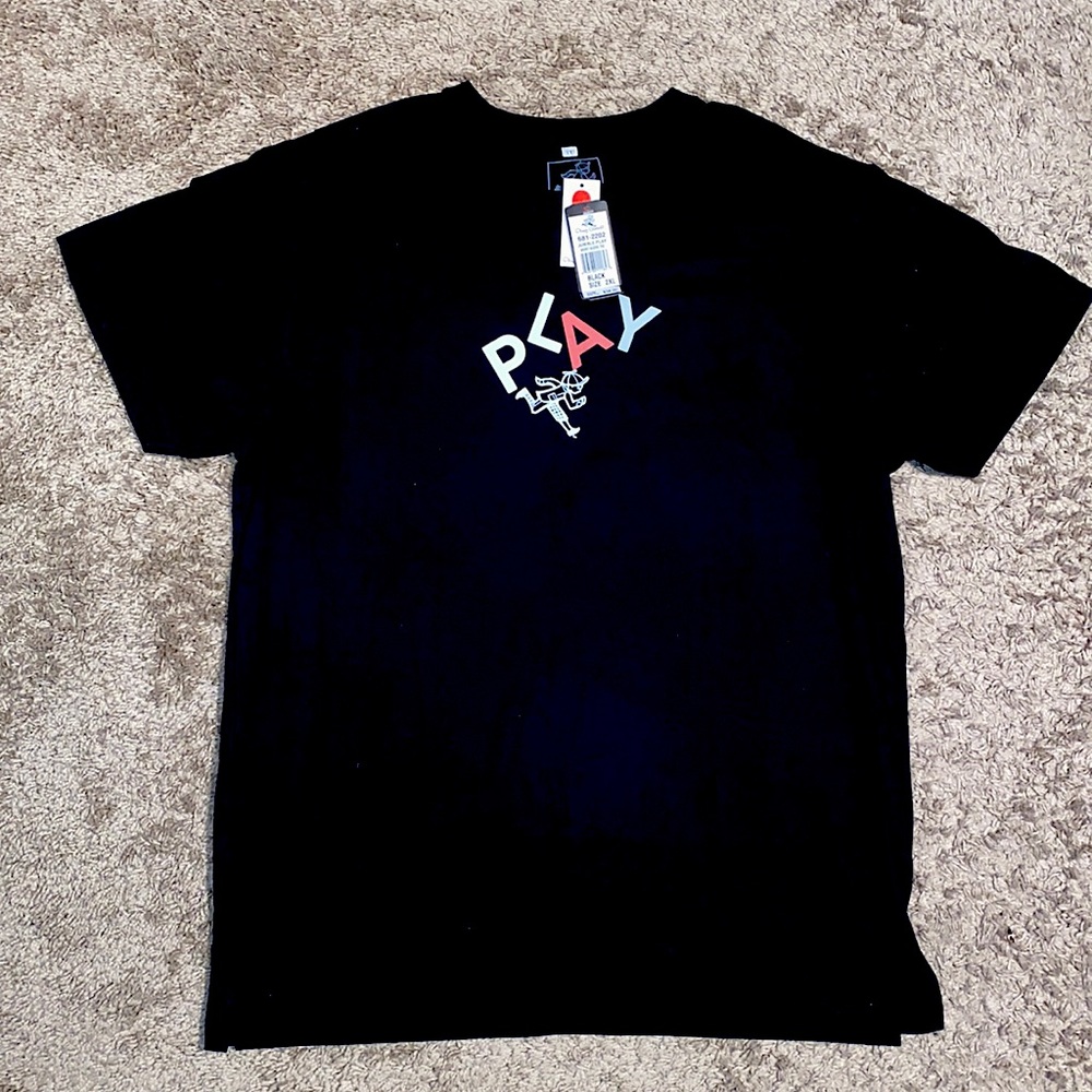 Play Cloths Black Falling Alphabet Tee XXL NWT